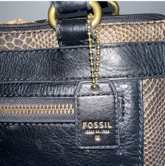 Fossil Elegant Black and Brown Shoulder Bag - Picture 6 of 12